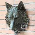 Wall decor metal animal bust sculpture bronze wall mounted wolf head statue